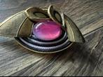 Antieke Artdeco broche met roze steen, Ophalen of Verzenden, Zo goed als nieuw, Roze, Overige materialen