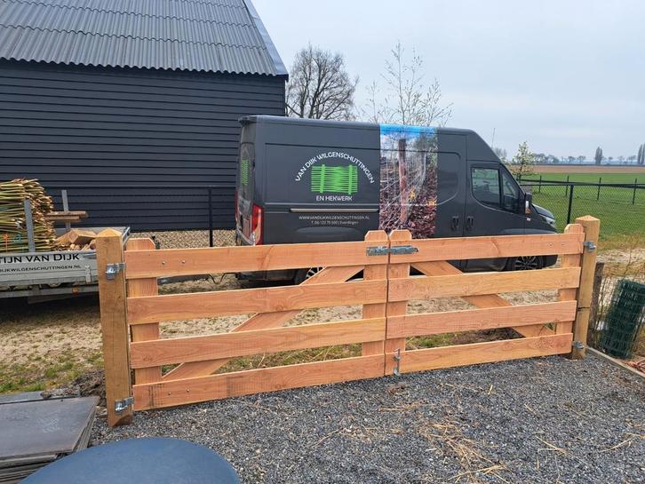 Poorten Douglas,Eiken,Schaaldeel,Iroko(Hardhout)Maatwerk, Tuin en Terras, Gaas en Draad, Nieuw, Overige typen, Minder dan 10 meter