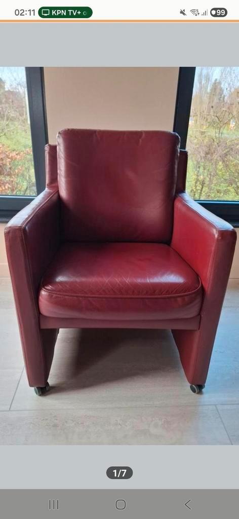 EETKAMERSTOELEN ECHT LEER OP WIELTJES 6 STUKS, Huis en Inrichting, Stoelen, Zo goed als nieuw, Vijf, Zes of meer stoelen, Leer