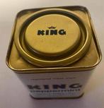 Klein oud King pepermunt blikje. Afm. 9x7x8 cm., Verzamelen, Ophalen of Verzenden, Zo goed als nieuw, Overige, Overige merken