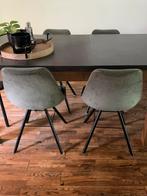 Velours stoelen set van 4 stuks in de kleur olijfgroen, Ophalen, Overige materialen, Minder dan 50 cm, Rond