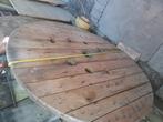 Kabelhaspel blad tuintafel sta tafel, Ophalen, Gebruikt, Rond, Hout