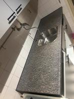 Keukenblad kunststof 1.80m met ingefreesde spoelbak, Huis en Inrichting, Keuken | Keukenelementen, Ophalen, Gebruikt, 150 tot 200 cm