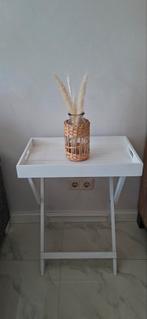 Wit bijzettafeltje / dienbladtafel, 50 tot 100 cm, Ophalen of Verzenden, Overige houtsoorten, Landelijk