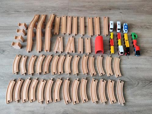Houten treinbaan groot pakket, Kinderen en Baby's, Speelgoed | Houten speelgoed, Gebruikt, Overige typen, Ophalen