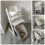 ZGAN! Stokke Tripp Trapp wit met babyset en newbornset, Stoelverkleiner, Ophalen of Verzenden, Zo goed als nieuw, Stokke Tripp Trapp