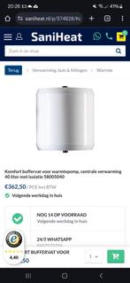 Komfort wpsk 40 buffervat voor Warmtepomp - 40 Liter, 20 tot 100 liter, Nieuw, Minder dan 3 jaar oud, Boiler