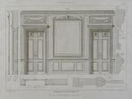 Litho 1900 - Louis XIII interieur - Franse ontwerptekening, Verzenden