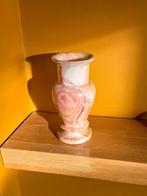 Prachtige vintage roze/oranje marmer vaas, Steen, Overige kleuren, Ophalen of Verzenden, Zo goed als nieuw