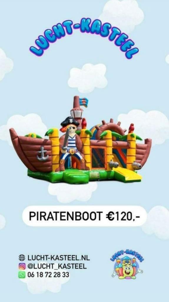 Springkussen huren luchtkussen Kasteel bezorgen en ophalen, Hobby en Vrije tijd, Feestartikelen | Verhuur, Zo goed als nieuw, Verjaardag