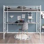 Ikea metalen hoogslaper met bureau, Huis en Inrichting, Slaapkamer | Stapelbedden en Hoogslapers, 180 tot 200 cm, Hoogslaper, Eenpersoons