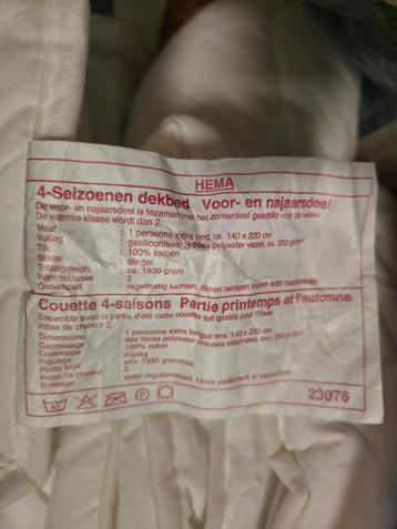 Hema dekbed 140x220 synthetisch 4-seizoenen, nooit gebruikt beschikbaar voor biedingen