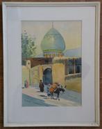 Schilderij aquarel moskee., Ophalen of Verzenden, Zo goed als nieuw