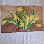 @tulpen in vaas, aquarel, 48cm x 42cm, 1998@, Antiek en Kunst, Ophalen of Verzenden