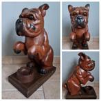 Houten beeld hond (Franse?) bulldog., Ophalen