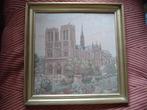 Gobelin/stof, de notre dame in lijst, Antiek en Kunst, Ophalen of Verzenden