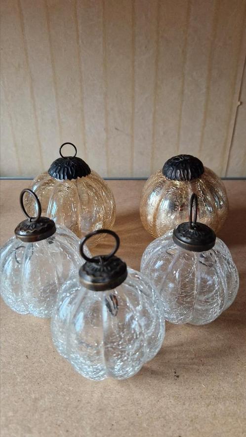 Glazen heksenballen 5 stuks, Antiek en Kunst, Antiek | Glas en Kristal, Ophalen of Verzenden