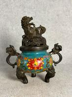 Cloisonné wierookbrander brons foo dog, draken, Antiek en Kunst, Kunst | Niet-Westerse kunst, Ophalen of Verzenden