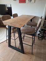 Hoge tafel met stoelen, Huis en Inrichting, Ophalen, 100 tot 150 cm, 50 tot 100 cm, Zo goed als nieuw