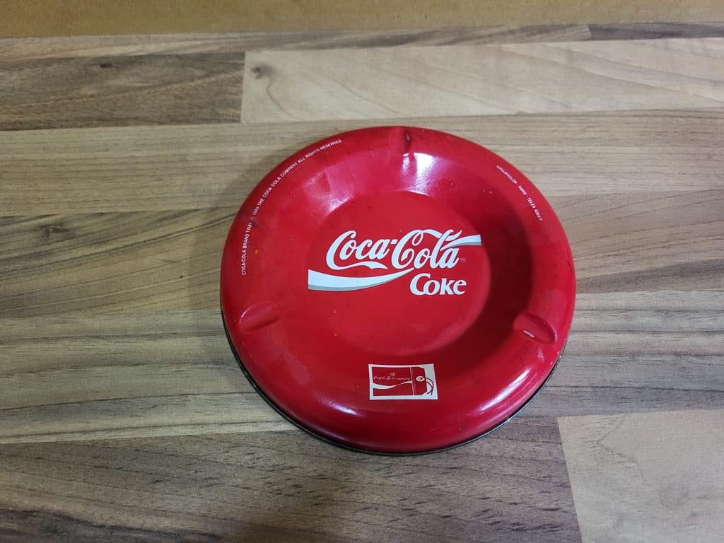 Vintage Coca Cola Blikken Asbak, Ophalen of Verzenden, Gebruikt, Gebruiksvoorwerp