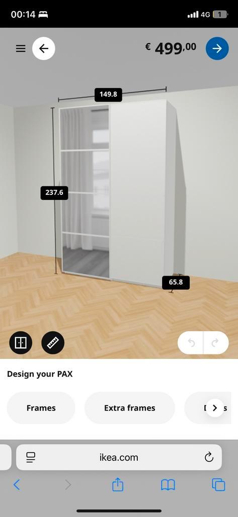 Schuifdeuren voor IKEA Pax kledingkasten, Huis en Inrichting, Kasten | Kledingkasten, Zo goed als nieuw, 200 cm of meer, 50 tot 75 cm