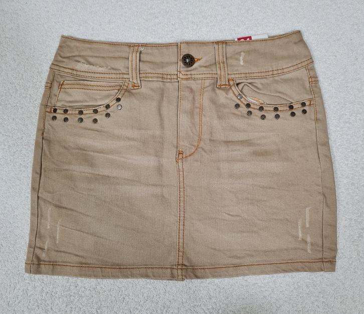 Jeans Rokje Beige maat 34 - 36 en 38 (164), Kleding | Dames, Rokken, Nieuw, Beige, Boven de knie, Ophalen of Verzenden