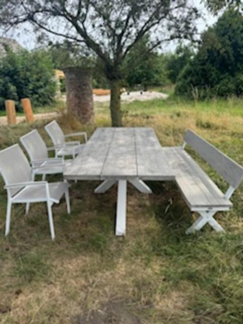 tuinset, Tuin en Terras, Tuinsets en Loungesets, Zo goed als nieuw, Tuinset, Teakhout, 6 zitplaatsen, Bank, Eettafel, Stoel, Ophalen