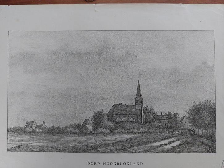 54 / Het dorp Hoogblokland - Hoog Blokland, Antiek en Kunst, Kunst | Litho's en Zeefdrukken, Ophalen of Verzenden