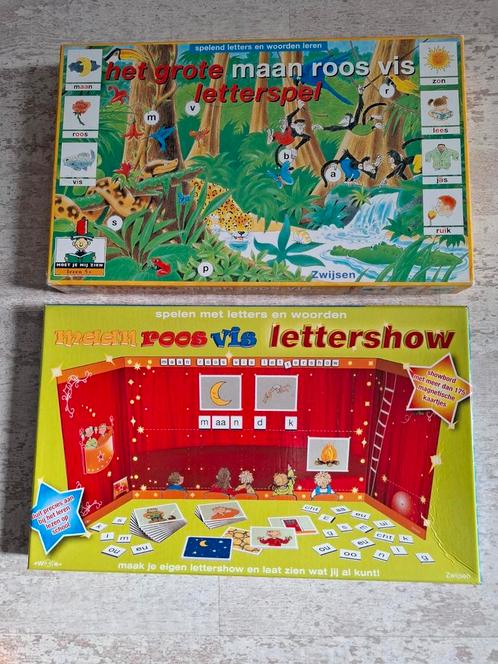 2x MAAN ROOS VIS spel lettershow en het grote letterspel, Hobby en Vrije tijd, Gezelschapsspellen | Bordspellen, Zo goed als nieuw