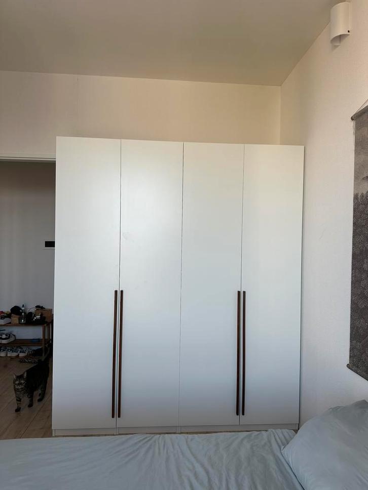 PAX kast 200 cm breed – wit – luxe indeling + verlichting, Huis en Inrichting, Kasten | Kledingkasten, Zo goed als nieuw, 200 cm of meer