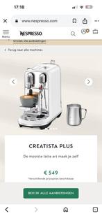CREATISTA PLUS NESPRESSO koffiezetapparaat wit, Witgoed en Apparatuur, Koffiezetapparaten, Ophalen, Gebruikt, Koffiemachine, Koffiepads en cups
