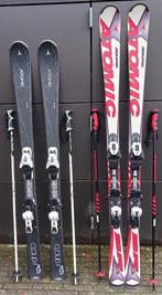 Atomic ski's dames en heren met binding en stokken, 160 tot 180 cm, Gebruikt, Ophalen of Verzenden, Carve