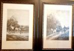 2 oude Litho's. The Tandem en Hunting on Wheels., Ophalen of Verzenden