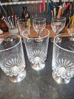 Vintage Kristallen Glazen met Zilvervoet, Ophalen of Verzenden