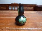 Art deco keramiek vaas, zwart en blauw/groen, Thulin, Ophalen of Verzenden