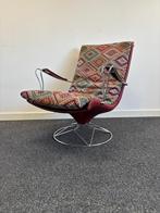 Prachtige vintage design draaifauteuil in zeer goede staat, Huis en Inrichting, Fauteuils, Ophalen, Gebruikt, Stof, 75 tot 100 cm