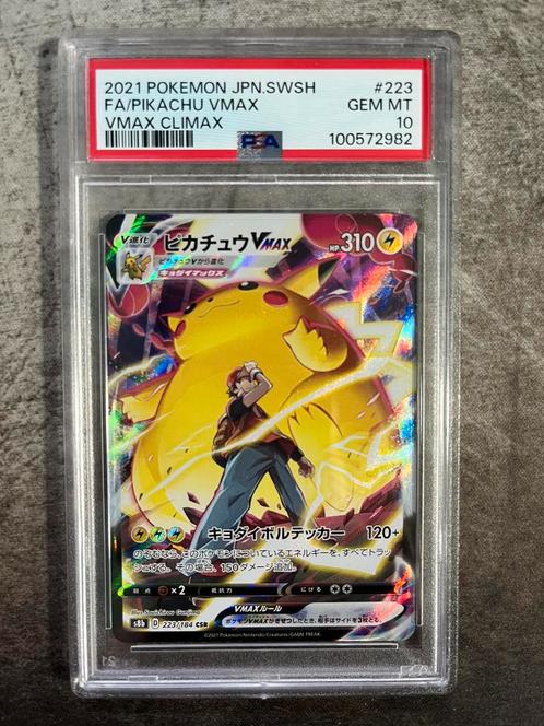 POKEMON PSA 10 PIKACHU VMAX 223/184 - S8B VMAX CLIMAX, Hobby en Vrije tijd, Verzamelkaartspellen | Pokémon, Zo goed als nieuw