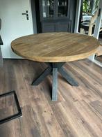 Houten tafel, Huis en Inrichting, Tafels | Eettafels, Ophalen, Rond, Zo goed als nieuw, Vier personen