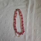 @mooie combinatie van rose en witte kralen @, Sieraden, Tassen en Uiterlijk, Kettingen, Ophalen of Verzenden, Gebruikt, Overige materialen