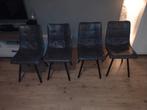 Vier eetkamerstoelen, Huis en Inrichting, Stoelen, Ophalen, Gebruikt, Grijs, Vier