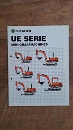 Oude folder HITACHI UE serie mini-graafmachines, minigraver, Ophalen of Verzenden, Zo goed als nieuw, Folder