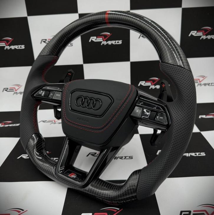 Audi custom stuur carbon leer A6 S6 RS6 A7 S7 RS7 upgrade, Auto diversen, Tuning en Styling, Ophalen of Verzenden