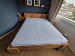 Steigerhouten bed 160x200 met matras & lattenbodem, Ophalen, Bruin, Steigerhout, Tweepersoons
