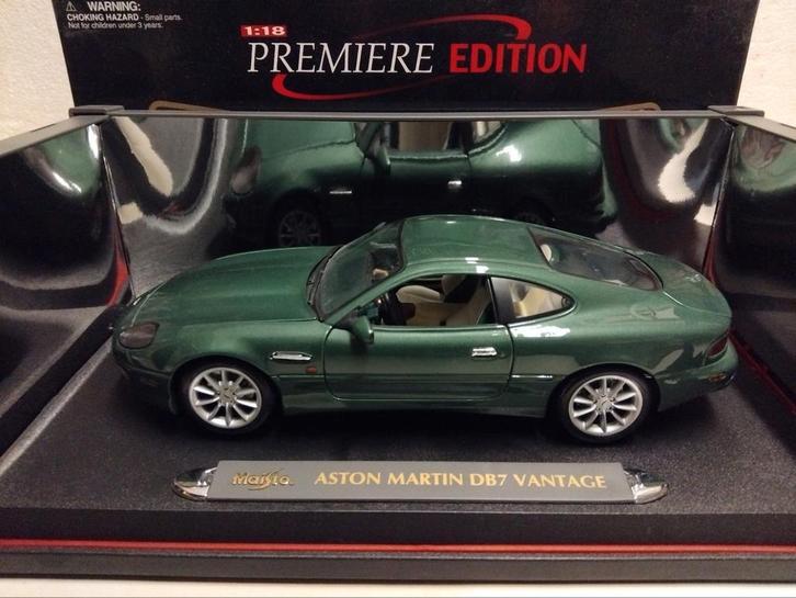 Aston Martin Vantage DB7 groen Maisto metal 1:18 KRD, Hobby en Vrije tijd, Modelauto's | 1:18, Zo goed als nieuw, Auto, Maisto