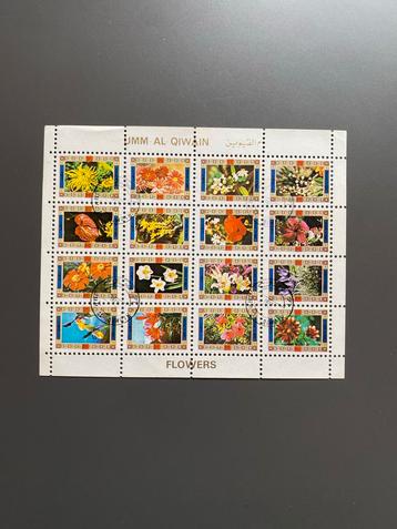 Blokje Umm Al Qiwain Bloemen Postzegels beschikbaar voor biedingen