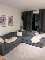 Grijze hoekbank, Ophalen, Zo goed als nieuw, Vierpersoons of meer, Hoekbank