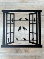 Decoratie raam met vogels metaal, Ophalen of Verzenden
