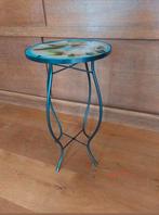 Bijzettafeltje | plantentafeltje met kolibrie [glazen plaat], Huis en Inrichting, Tafels | Bijzettafels, Minder dan 55 cm, Rond