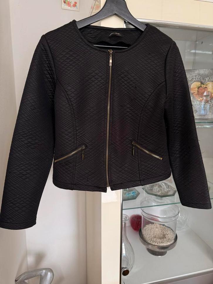 Zwart Angelle Milan Jasje Maat L, Kleding | Dames, Jasjes, Kostuums en Pakken, Gedragen, Jasje, Maat 38/40 (M), Zwart, Ophalen of Verzenden