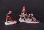 Lemax kerst figuren b10 kerstdorp schaatsen, Diversen, Kerst, Verzenden, Zo goed als nieuw